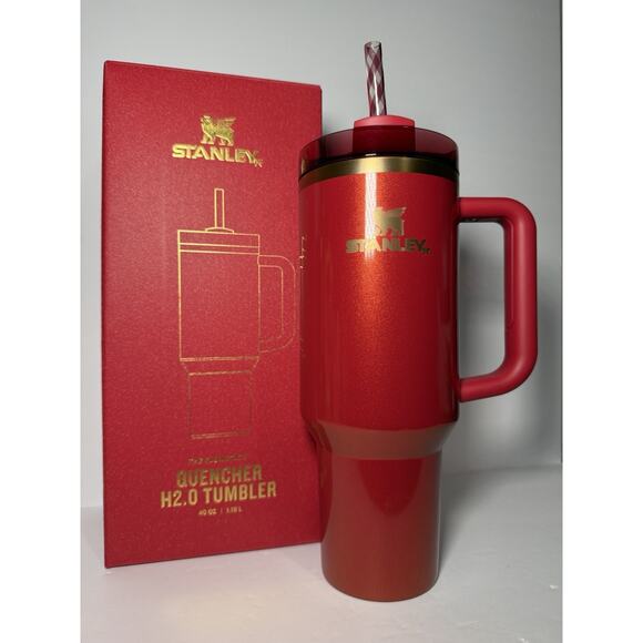 Stanley 2024 Holiday Exclusive SCARLET TINSEL 40oz Flowstate Tumbler BNWT BNIB - Picture 1 of 7